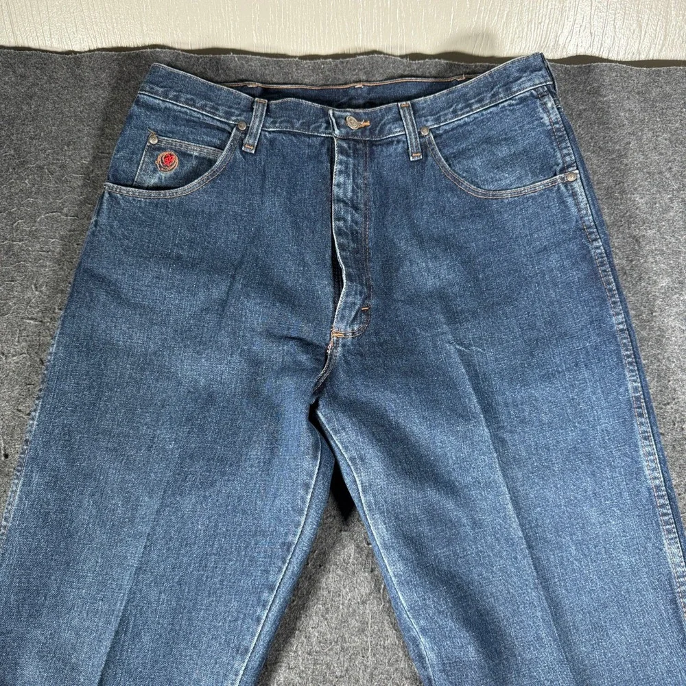 Wrangler Twenty X Mens Dark Wash Straight Leg Jeans Made USA 100% Cotton 36x36